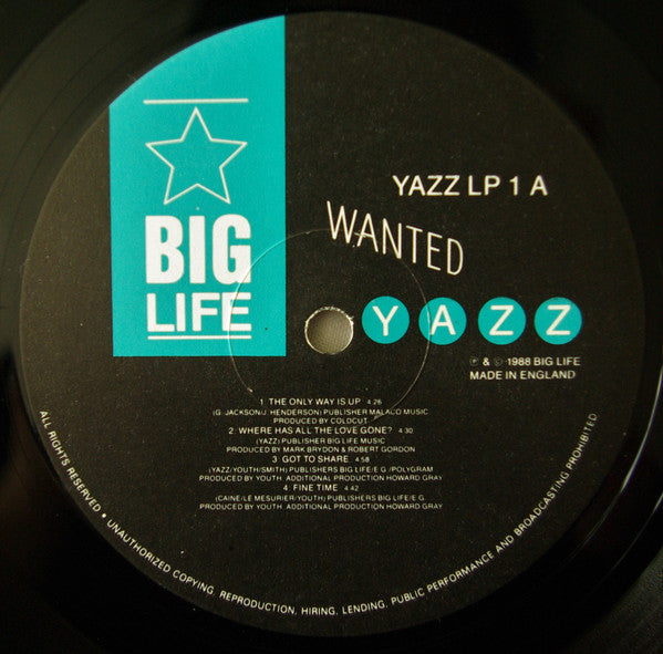 Yazz : Wanted (LP, Album, Spa)