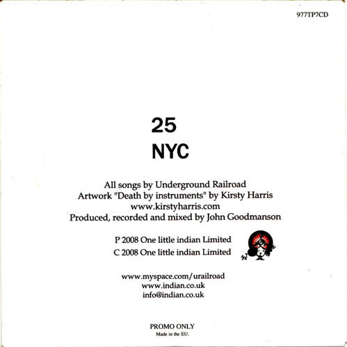 Underground Railroad : 25/NYC (CD, Single, Promo)