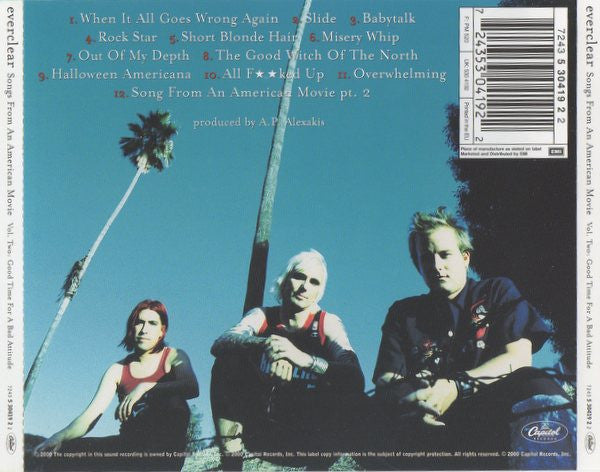Everclear : Songs From An American Movie Vol. Two: Good Time For A Bad Attitude (CD, Album)