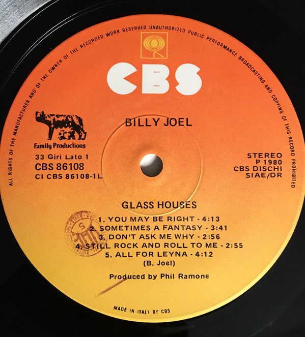 Billy Joel : Glass Houses (LP, Album)