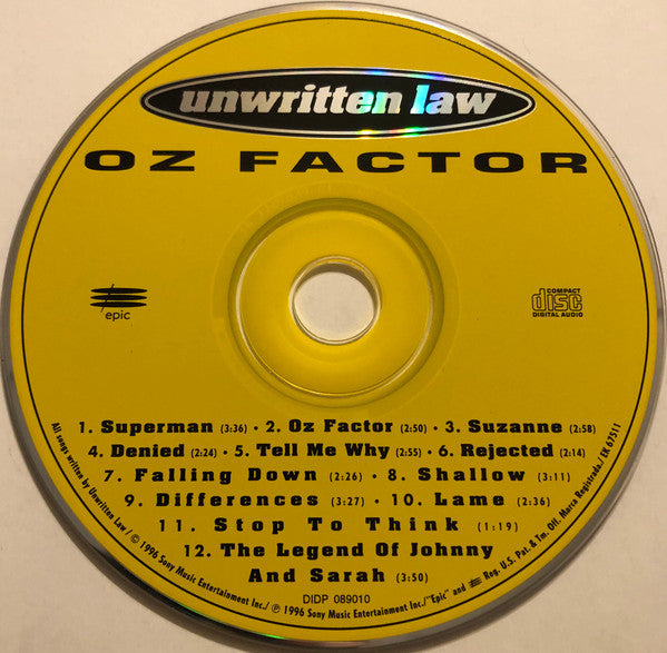 Unwritten Law : Oz Factor (CD, Album)