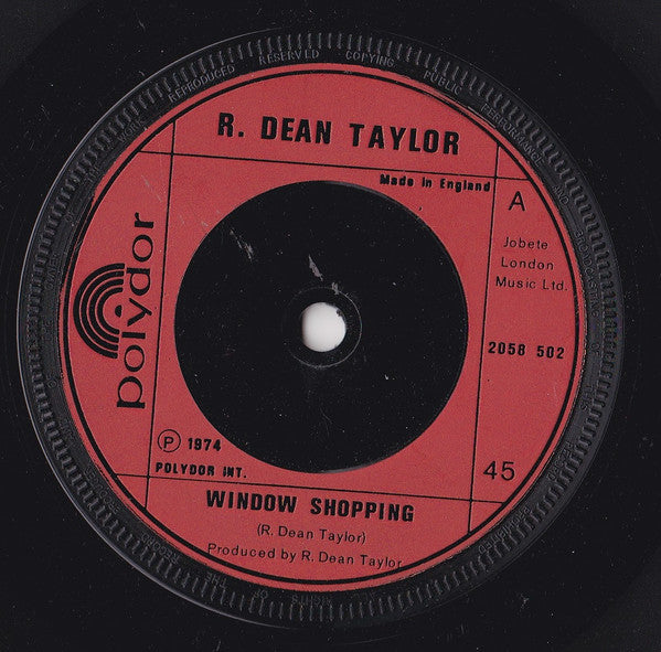 R. Dean Taylor : Window Shopping (7", Single)