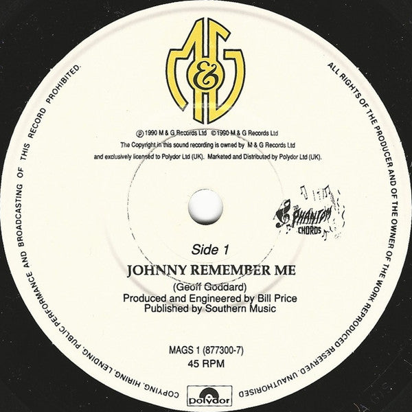 The Phantom Chords : Johnny Remember Me (7", Single)