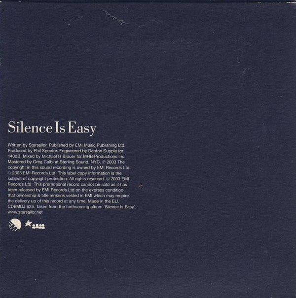 Starsailor : Silence Is Easy (CD, Single, Promo)