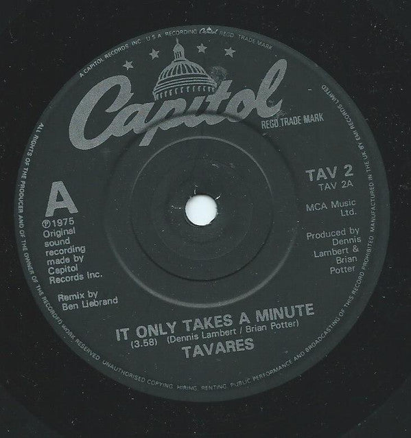 Tavares : It Only Takes A Minute (Remix By Ben Liebrand) (7")