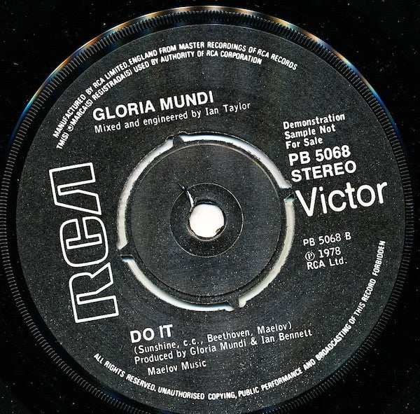 Gloria Mundi : Fight Back! (7", Single, Promo)