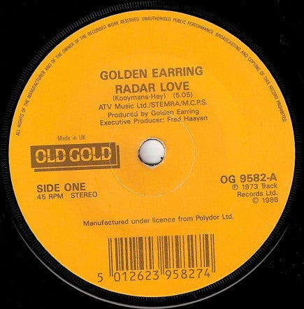 Golden Earring : Radar Love (7", Single, RE)