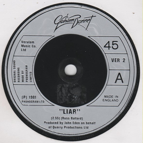 Graham Bonnet : Liar (7", Single)