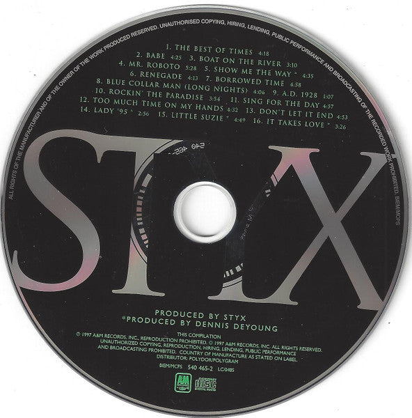 Styx : The Best Of Times: The Best Of Styx (CD, Comp, RM, PMD)
