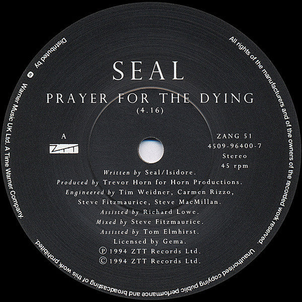 Seal : Prayer For The Dying (7", Single)