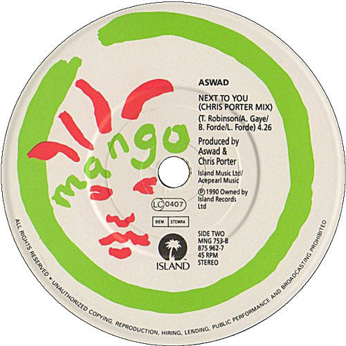 Aswad : Next To You (7", Single, Pap)