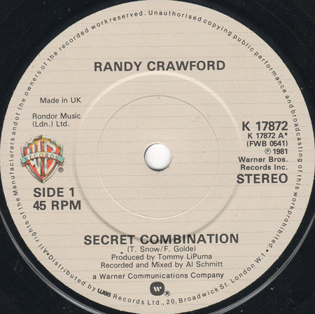 Randy Crawford : Secret Combination / Street Life (Live) (7", Single)