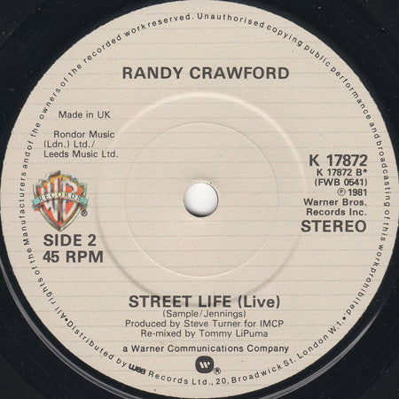 Randy Crawford : Secret Combination / Street Life (Live) (7", Single)