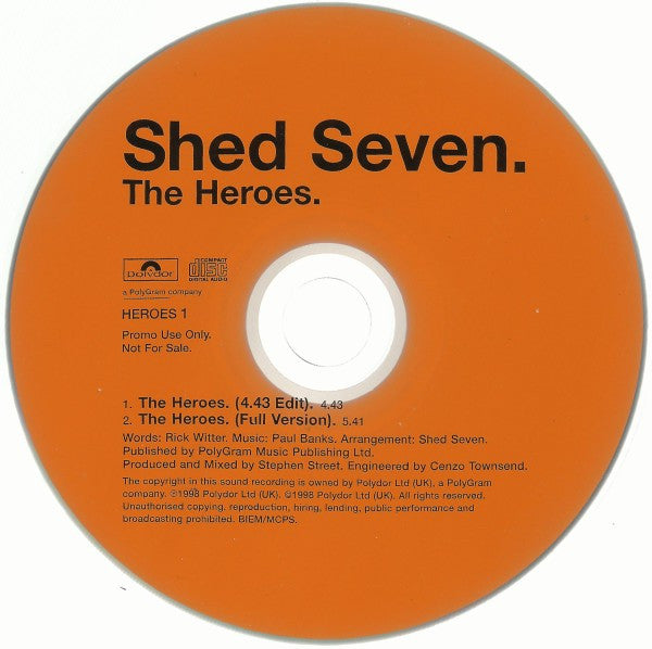 Shed Seven : The Heroes (CD, Single, Promo)