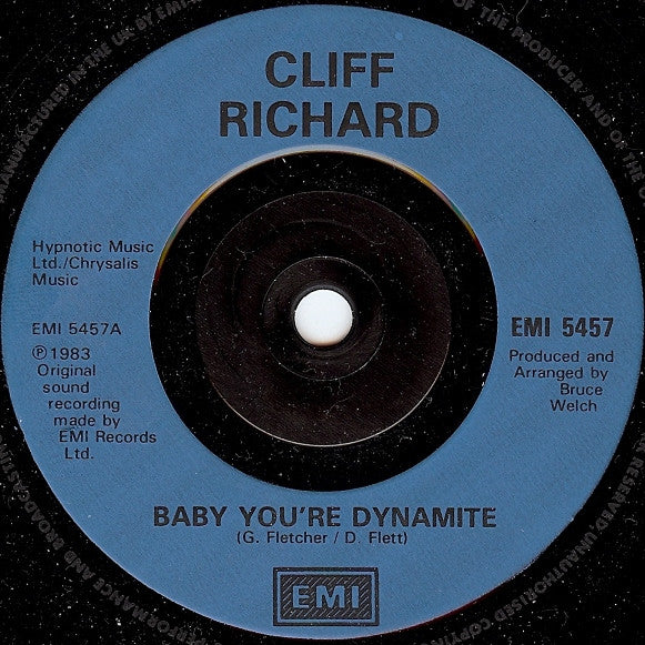 Cliff Richard : Baby You're Dynamite (7", Single, Blu)