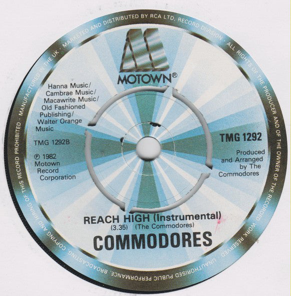 Commodores : Reach High (7", Single)