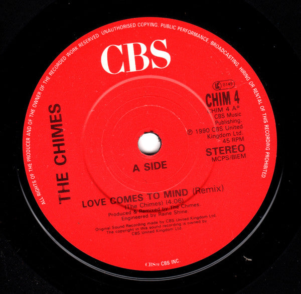 The Chimes : Love Comes To Mind (7", Single)