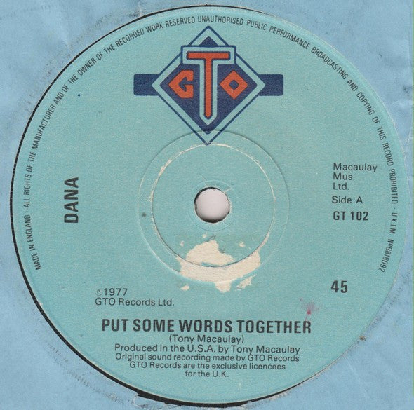 Dana (9) : Put Some Words Together (7")