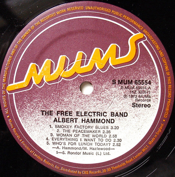 Albert Hammond : The Free Electric Band (LP, Album)