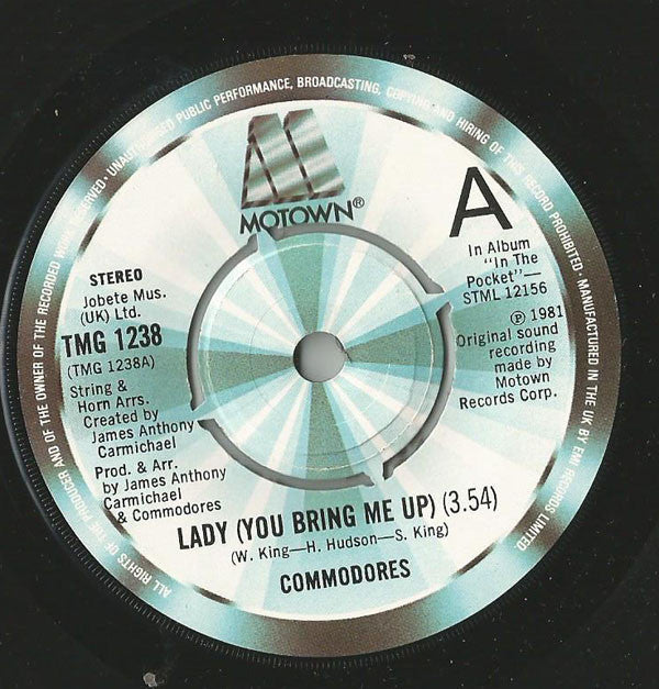 Commodores : Lady (You Bring Me Up) (7", Single)