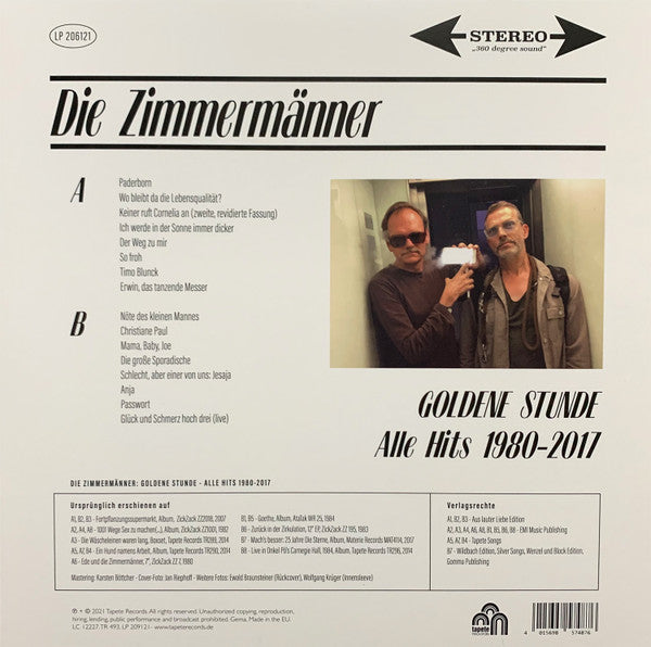 Die Zimmermänner : Goldene Stunde: Alle Hits 1980-2017 (LP, Comp)