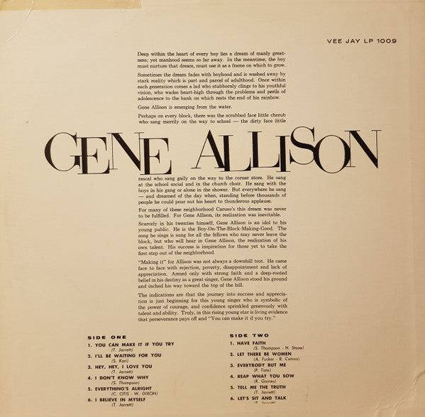 Gene Allison : Gene Allison (LP, Album, RP)