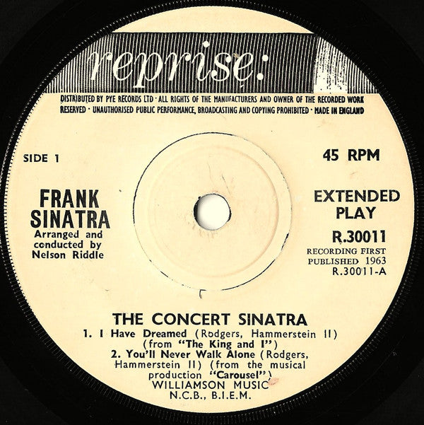 Frank Sinatra : The Concert Sinatra (7", EP, Mono)