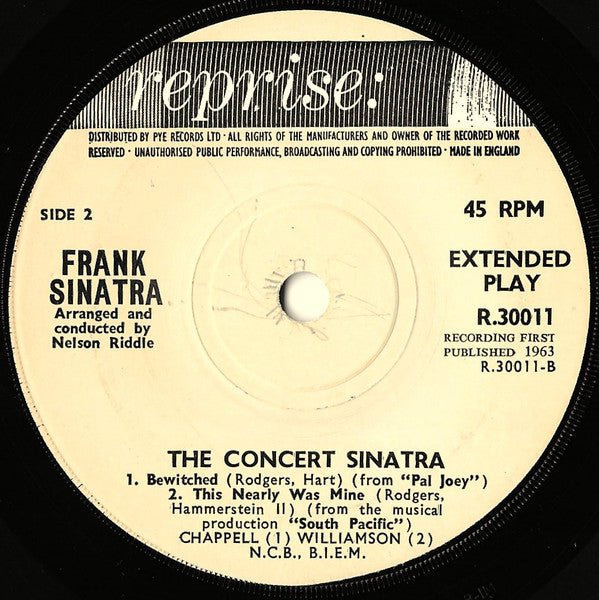 Frank Sinatra : The Concert Sinatra (7", EP, Mono)