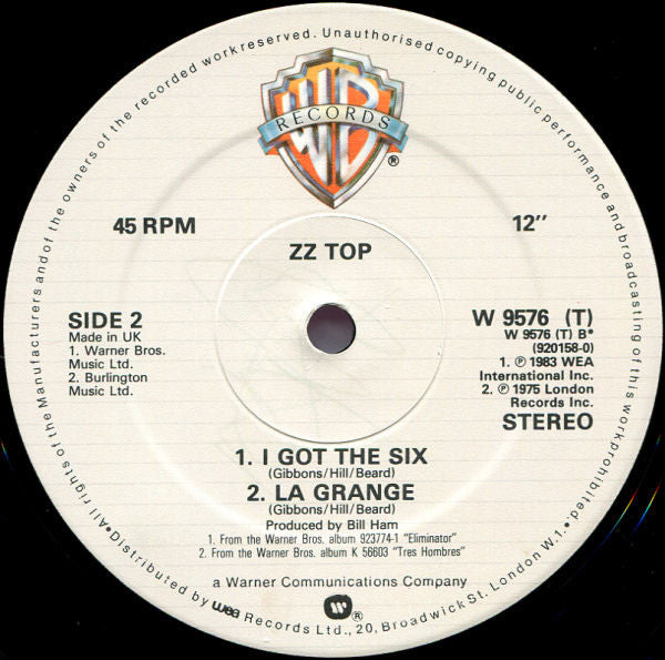 ZZ Top : Sharp Dressed Man (12", Comp, RE)