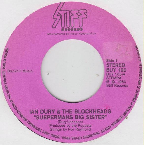 Ian Dury And The Blockheads : Sueperman's Big Sister (7", Single)