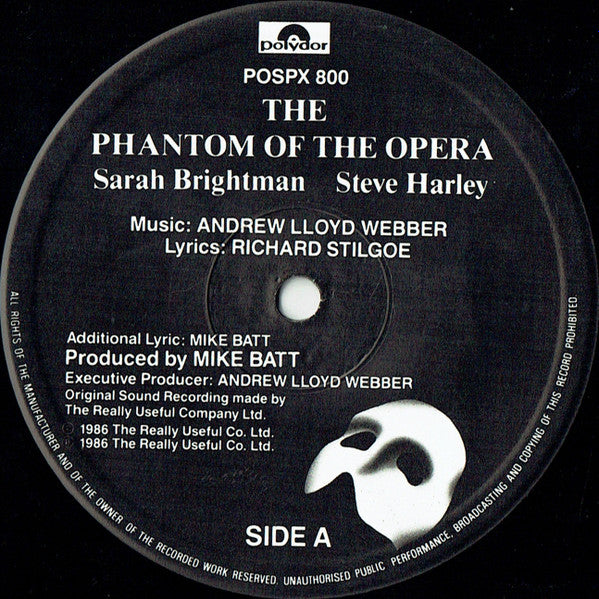 Sarah Brightman, Steve Harley : The Phantom Of The Opera (12", Single)