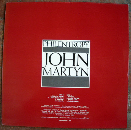 John Martyn : Philentropy (LP, Album)