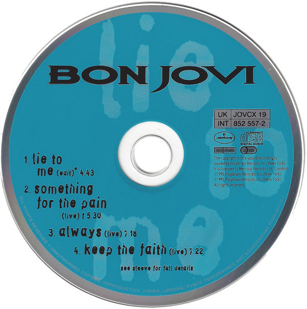 Bon Jovi : Lie To Me (CD, Single, Ltd)