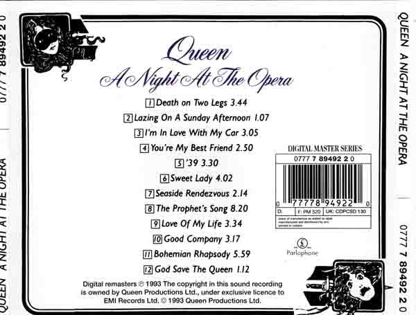 Queen : A Night At The Opera (CD, Album, RE, RM, RP)