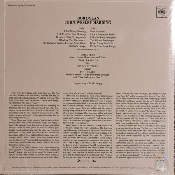 Bob Dylan : John Wesley Harding (LP, Album, RE, 180)