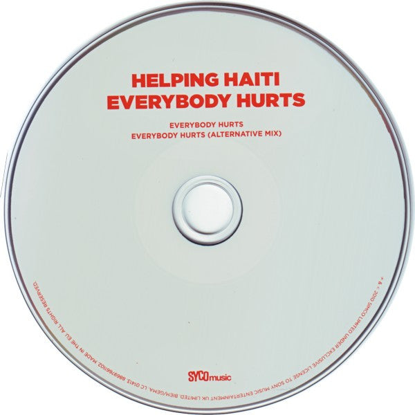 Helping Haiti : Everybody Hurts (CD, Single, Son)