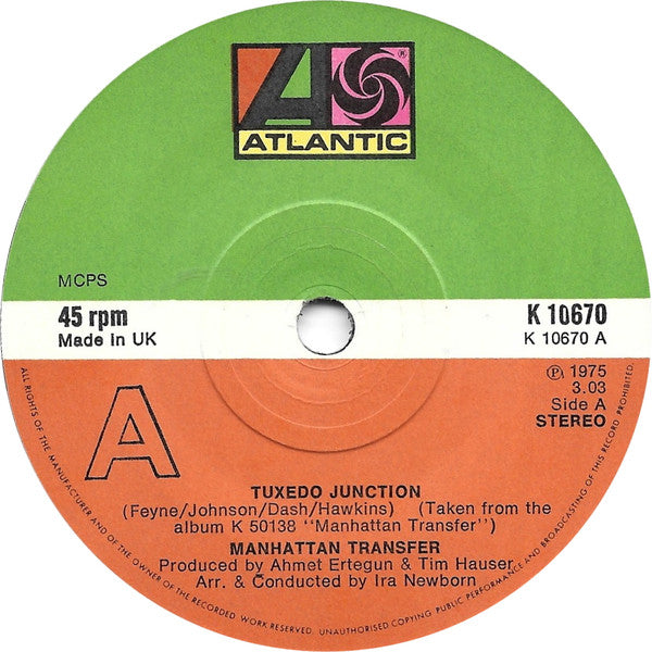 Manhattan Transfer* : Tuxedo Junction (7", Single)