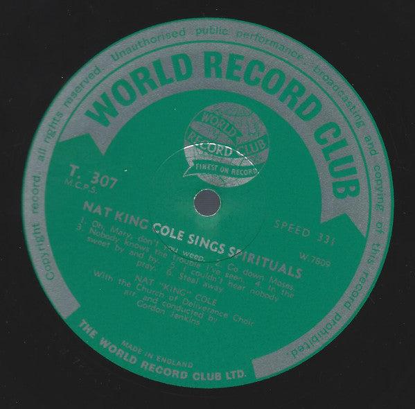 Nat King Cole With The First Church Of Deliverance Choir* : Sings Spirituals (LP, Album, Mono)