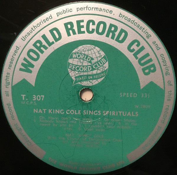 Nat King Cole With The First Church Of Deliverance Choir* : Sings Spirituals (LP, Album, Mono)