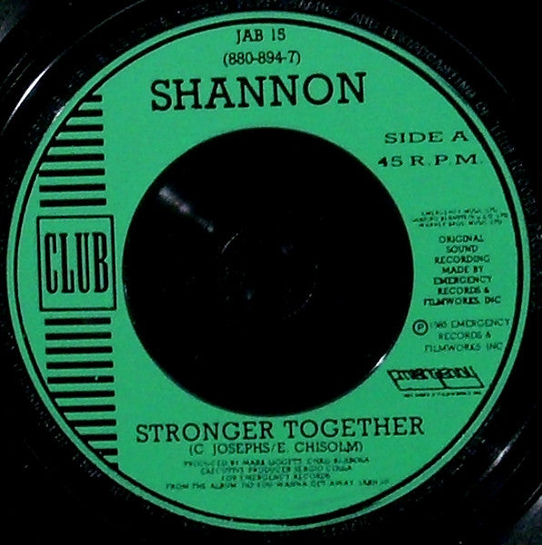 Shannon : Stronger Together (7", Single)