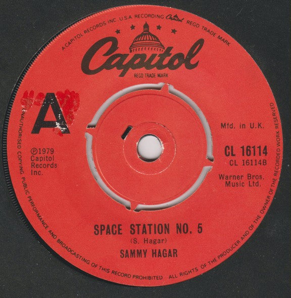 Sammy Hagar : This Planet's On Fire / Space Station No. 5 (7", Single)