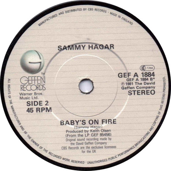 Sammy Hagar : Piece Of My Heart (7")
