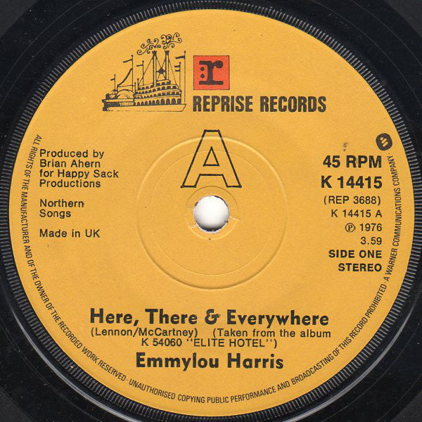 Emmylou Harris : Here, There & Everywhere (7", Single)