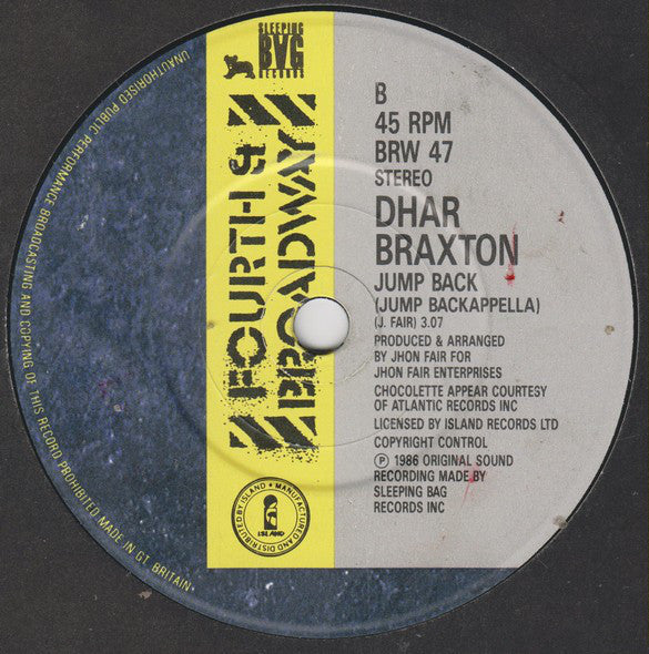 Dhar Braxton : Jump Back (Set Me Free) (7", Single)