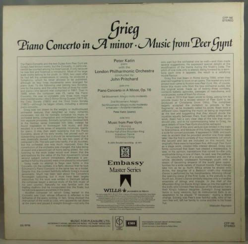 Edvard Grieg - Peter Katin, London Philharmonic Orchestra, John Pritchard : Piano Concerto In A Minor • Peer Gynt Suite (LP, Album)