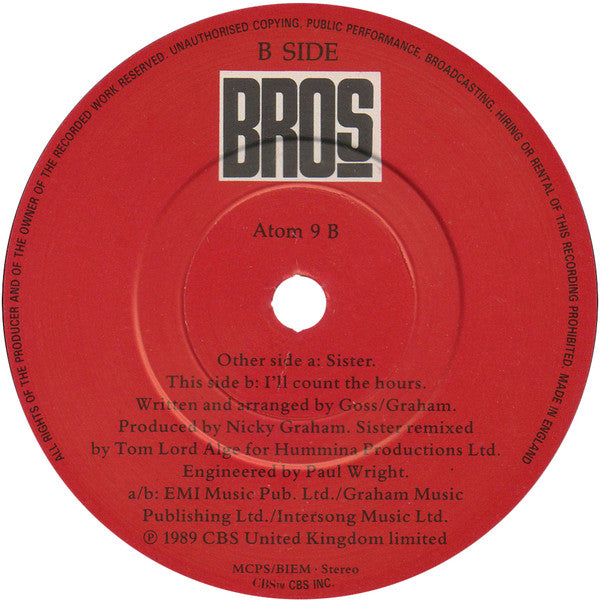 Bros : Sister (7", Single)