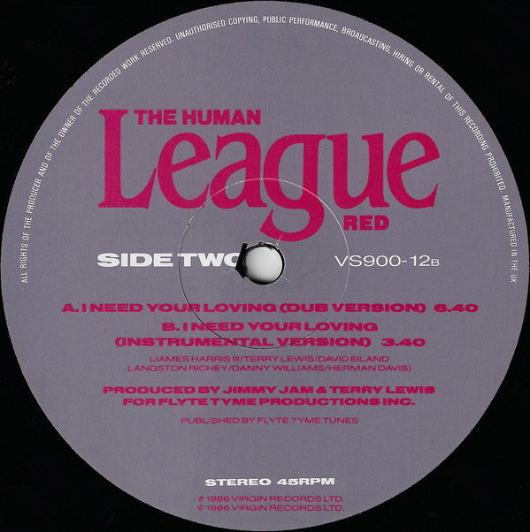 The Human League : I Need Your Loving (12", Single)