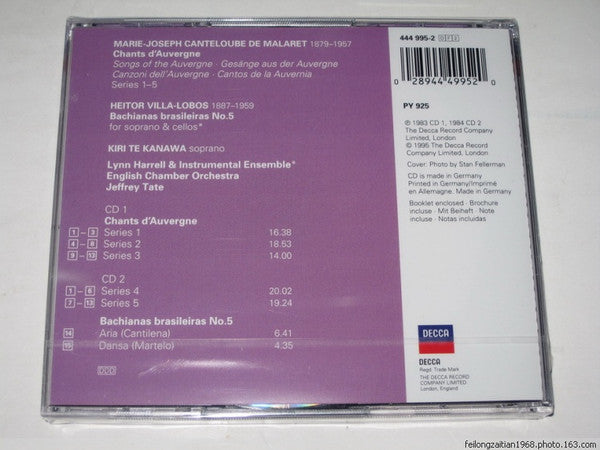 Joseph Canteloube, Heitor Villa-Lobos - Kiri Te Kanawa, English Chamber Orchestra, Jeffrey Tate : Chants D'Auvergne / Bachianas Brasileiras No. 5 (2xCD, Comp, RE)