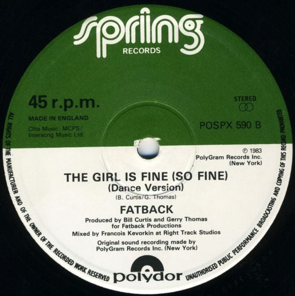 Fatback* : The Girl Is Fine (So Fine) (12")