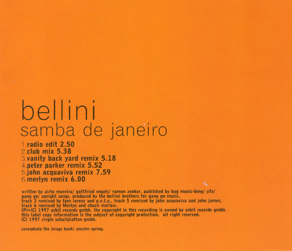 Bellini : Samba De Janeiro (CD, Single)